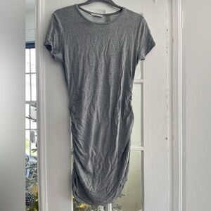 Gray Cinched T-Shirt Dress